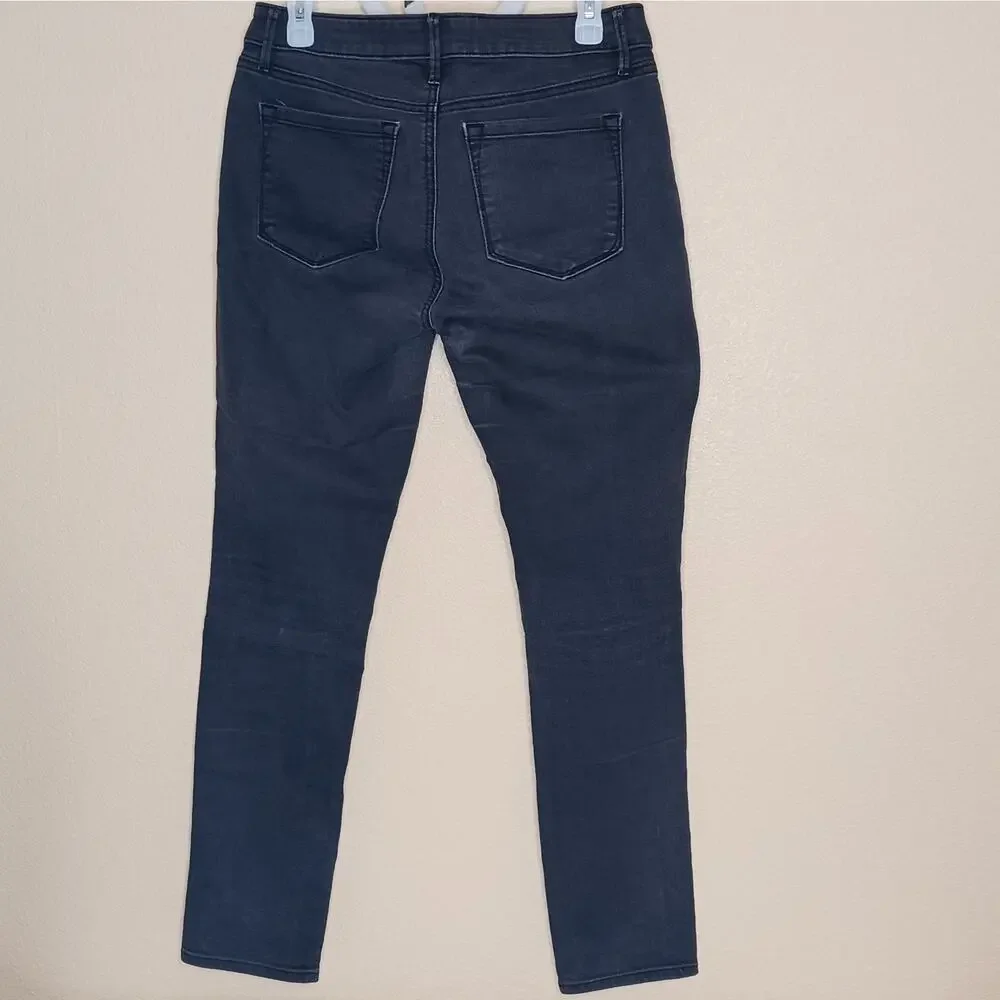 Ann Taylor Loft Curvy Skinny Jeans Womens 4 Black Dark Wash Low Rise Slim - Picture 5 of 12